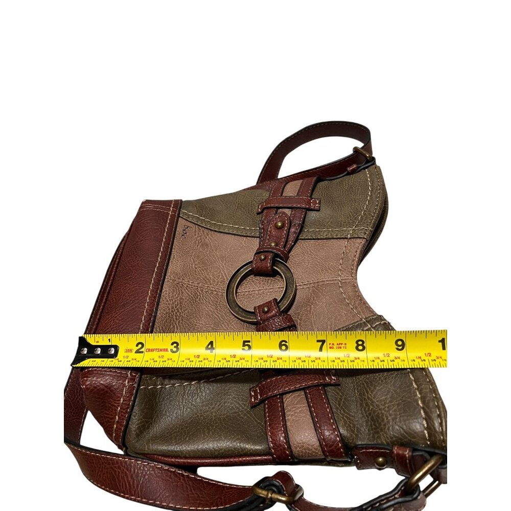 B.O.C Womens Two-Tone Faux Leather Crossbody Bag Purse With Adjustable Strap - Picture 12 of 13